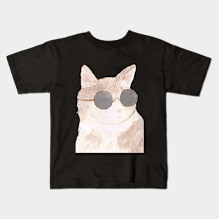 Sunglasses cat Kids T-Shirt